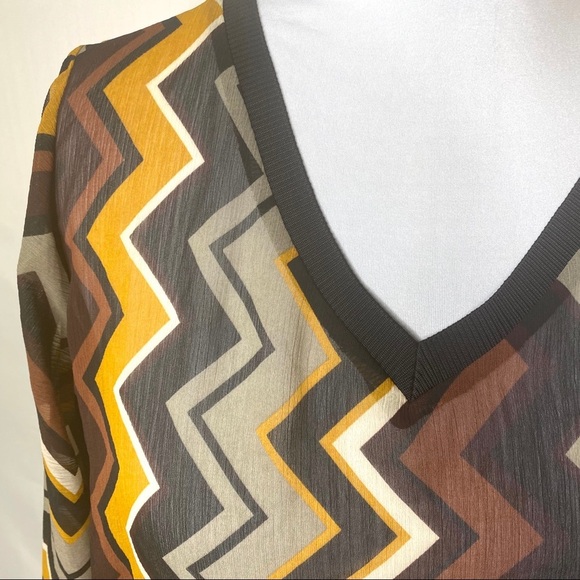 Missoni Target‎ Zig Zag Top Blouse Sheer XL - Picture 5 of 11